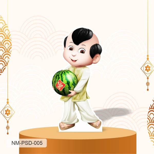 Standee Trang Trí Tết Bé Ôm Quả Dưa Hấu
