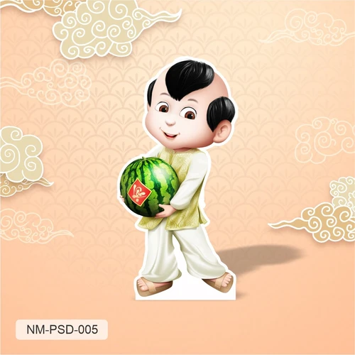 Standee Trang Trí Tết Bé Ôm Quả Dưa Hấu