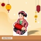 Standee Trang Trí Tết Bé Vỗ Trống Cơm