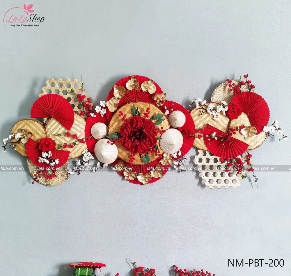 Mẹt tết lớn trang trí tiểu cảnh decor tết mẫu 200