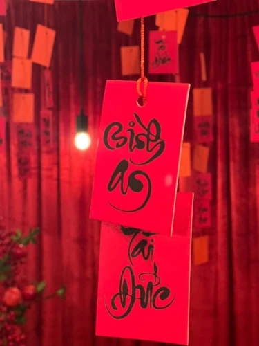 100 cái lộc treo tết 7x10cm chữ thư pháp trang trí tết mẫu 635