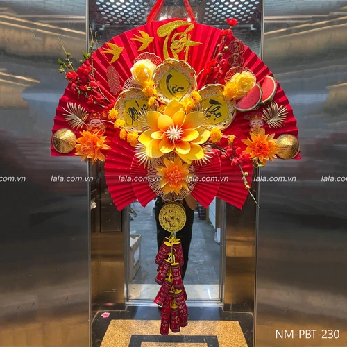 Mô hình quạt giấy phúc lộc thọ trang trí tiểu cảnh tết mẫu 230