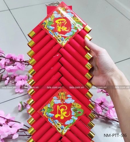 Dây pháo giấy chữ phúc lộc thọ 60cm trang trí tết mẫu 516