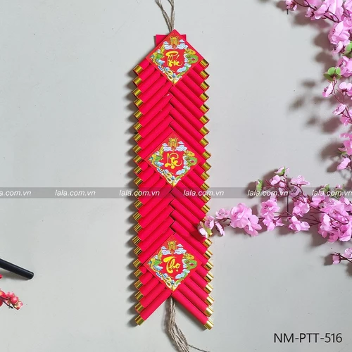 Dây pháo giấy chữ phúc lộc thọ 60cm trang trí tết mẫu 516