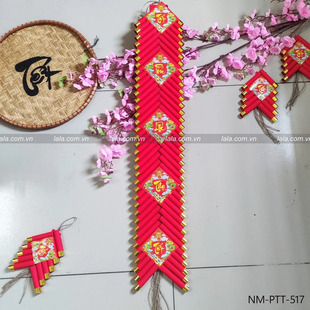 Dây pháo giấy chữ tết phúc lộc thọ 1m trang trí tết mẫu 517