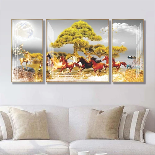 Tranh treo tường phong thủy phòng khách mã đáo thành công mẫu 962