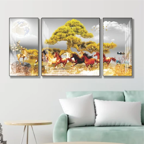 Tranh treo tường phong thủy phòng khách mã đáo thành công mẫu 962