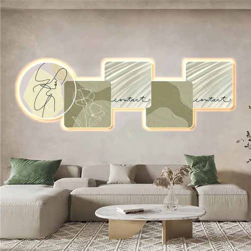 Tranh Đèn Led Tráng Gương Pha Lê Nghệ Thuật Đơn Giản 280