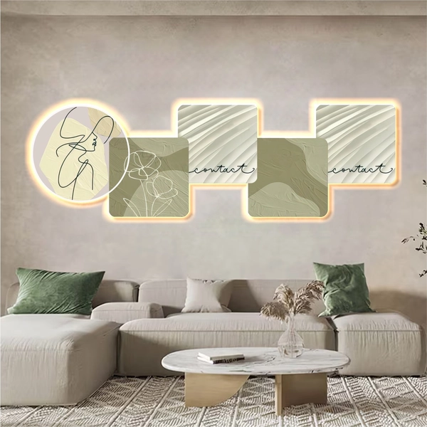 Tranh Đèn Led Tráng Gương Pha Lê Nghệ Thuật Đơn Giản 280