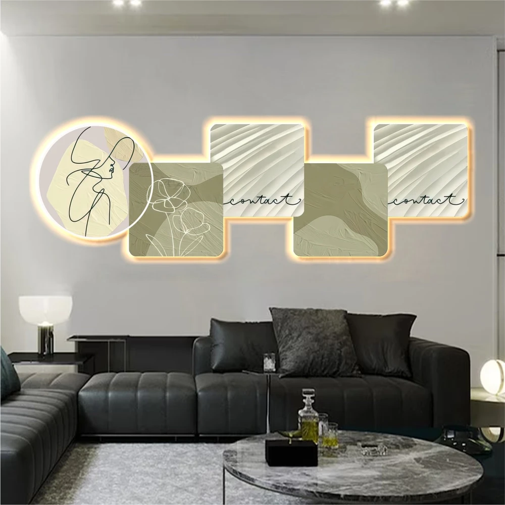 Tranh Đèn Led Tráng Gương Pha Lê Nghệ Thuật Đơn Giản 280