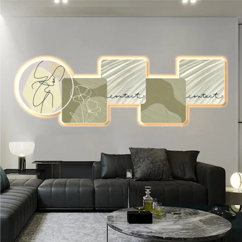 Tranh Đèn Led Tráng Gương Pha Lê Nghệ Thuật Đơn Giản 280