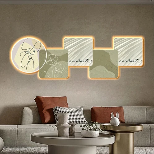 Tranh Đèn Led Tráng Gương Pha Lê Nghệ Thuật Đơn Giản 280