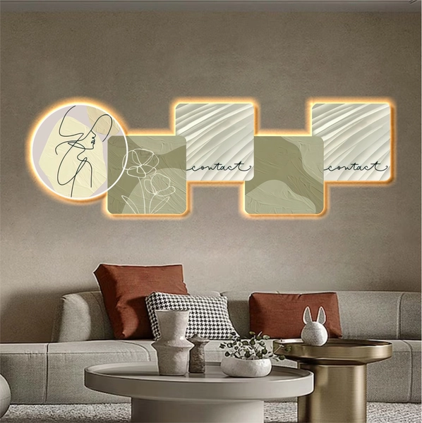 Tranh Đèn Led Tráng Gương Pha Lê Nghệ Thuật Đơn Giản 280