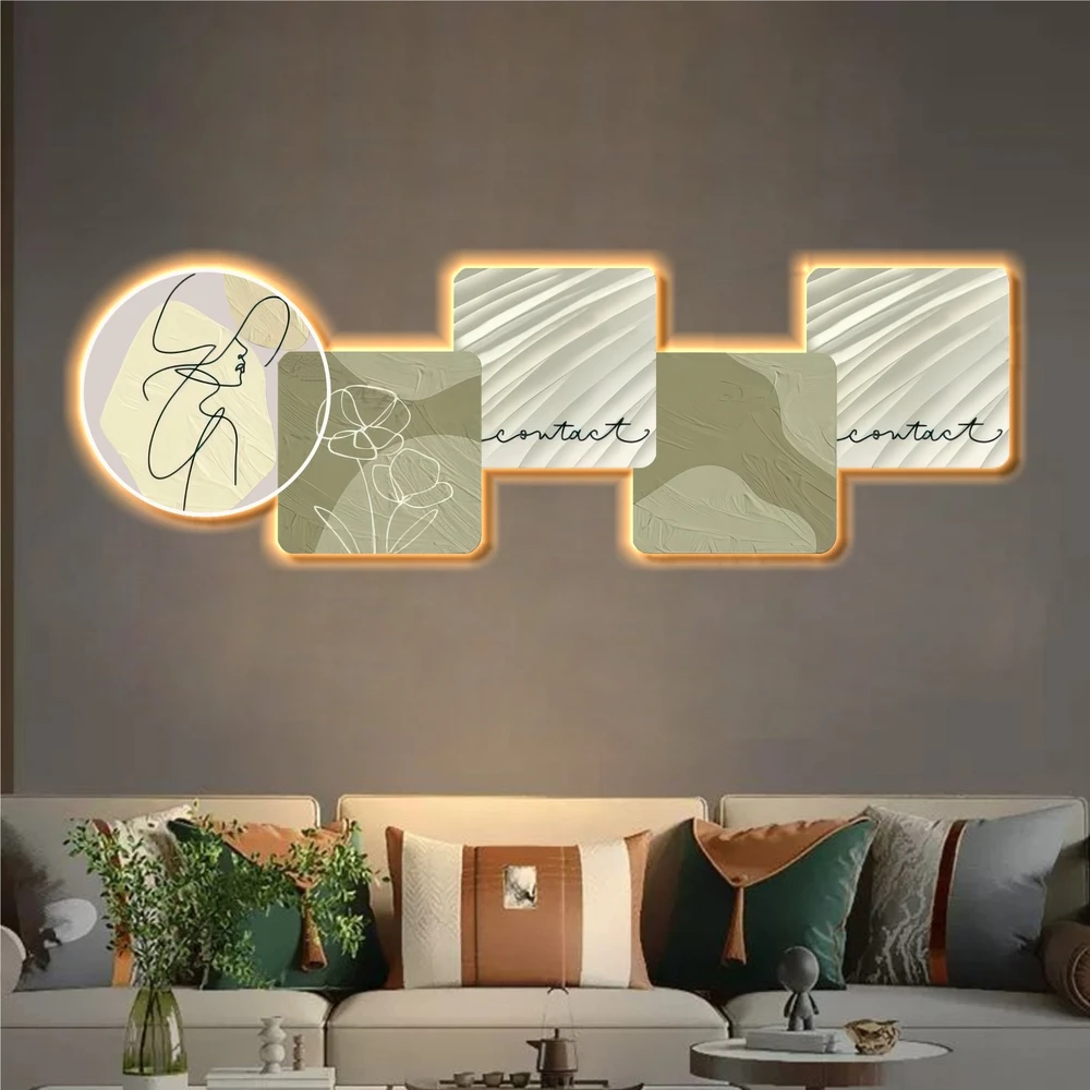 Tranh Đèn Led Tráng Gương Pha Lê Nghệ Thuật Đơn Giản 280