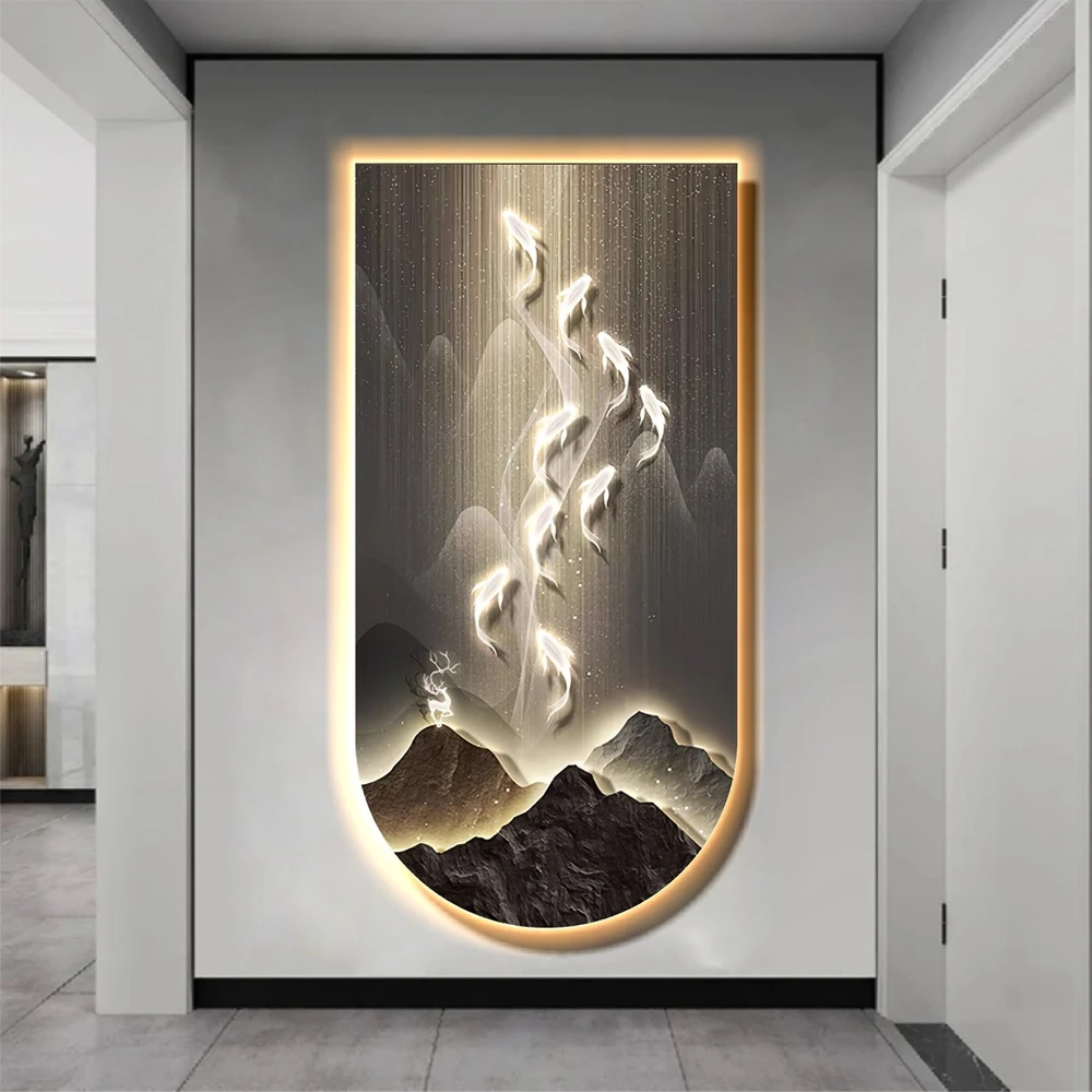 Tranh đèn LED treo tường trang trí phòng khách hiện đại mẫu 205