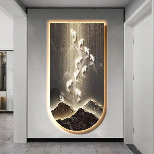 Tranh đèn LED treo tường trang trí phòng khách hiện đại mẫu 205