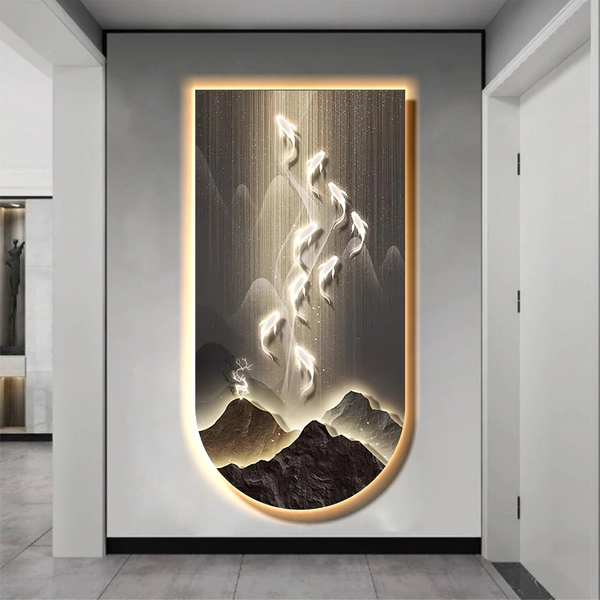 Tranh đèn LED treo tường trang trí phòng khách hiện đại mẫu 205