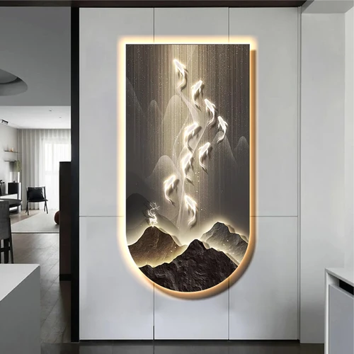 Tranh đèn LED treo tường trang trí phòng khách hiện đại mẫu 205