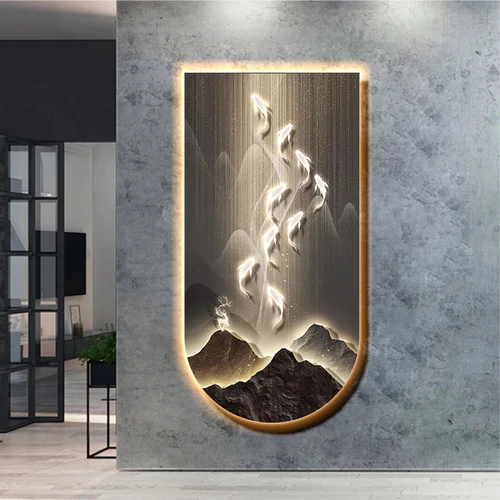 Tranh đèn LED treo tường trang trí phòng khách hiện đại mẫu 205