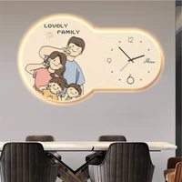 Tranh Đồng Hồ Đèn Led Tráng Gương Pha Lê Uv Gia Đình Hạnh Phúc