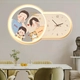 Tranh Đồng Hồ Đèn Led Tráng Gương Gia Đình Nhỏ 290