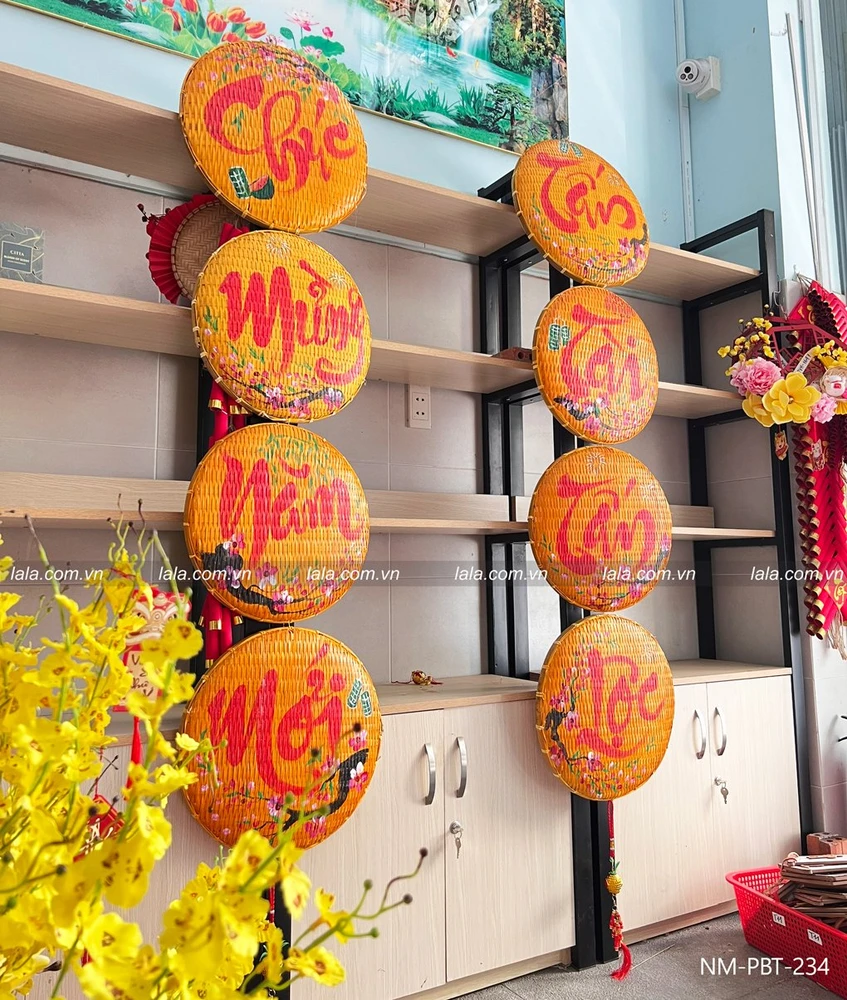 Combo cặp mẹt thư pháp câu chúc trang trí tết CMNM-TTTL mẫu 234