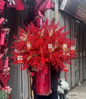 Bình hoa đào đông đỏ để bàn trang trí tết đón tài lộc vào nhà mẫu 872