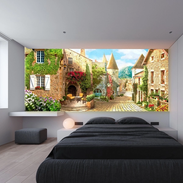 Tranh Dán Tường Phong Cảnh Nhà Cổ Châu Âu