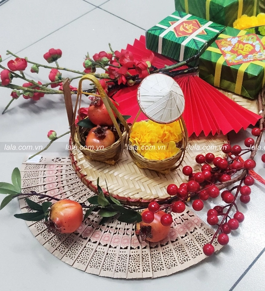 Mẹt tre lớn trang trí tiểu cảnh tết mẫu 240