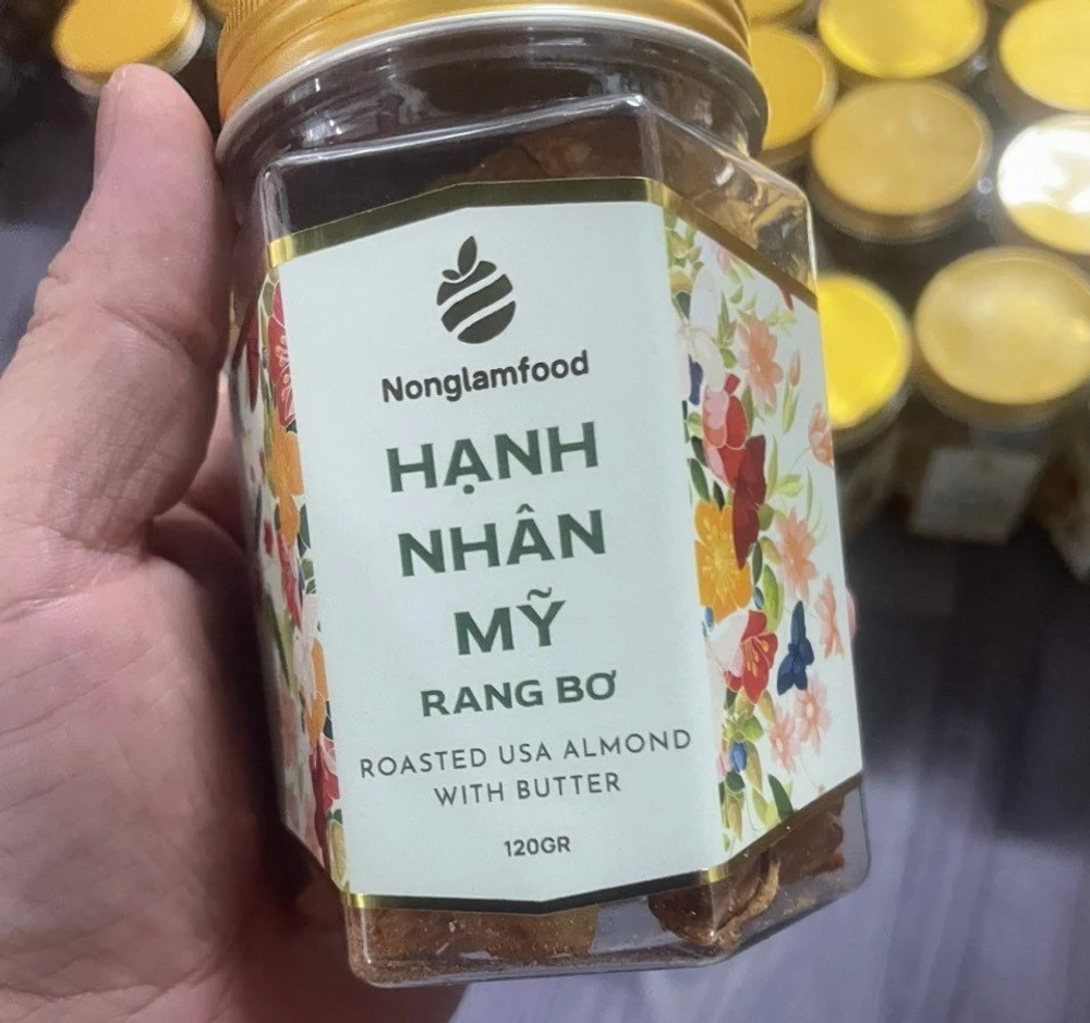 Hạnh nhân mỹ rang bơ 1200gr nông lâm food