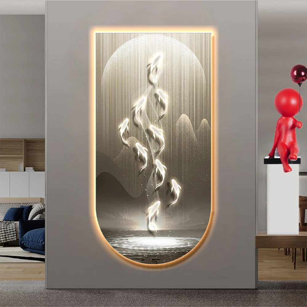 Tranh đèn LED treo tường trang trí phòng khách hiện đại mẫu 296