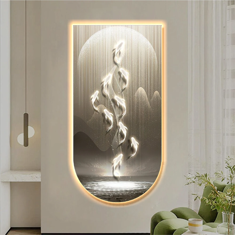 Tranh đèn LED treo tường trang trí phòng khách hiện đại mẫu 296