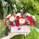 Giỏ hoa sáp thơm Đỏ - Hồng - Trắng