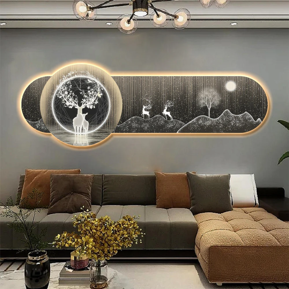 Tranh đèn tráng gương pha lê cao cấp mẫu 301