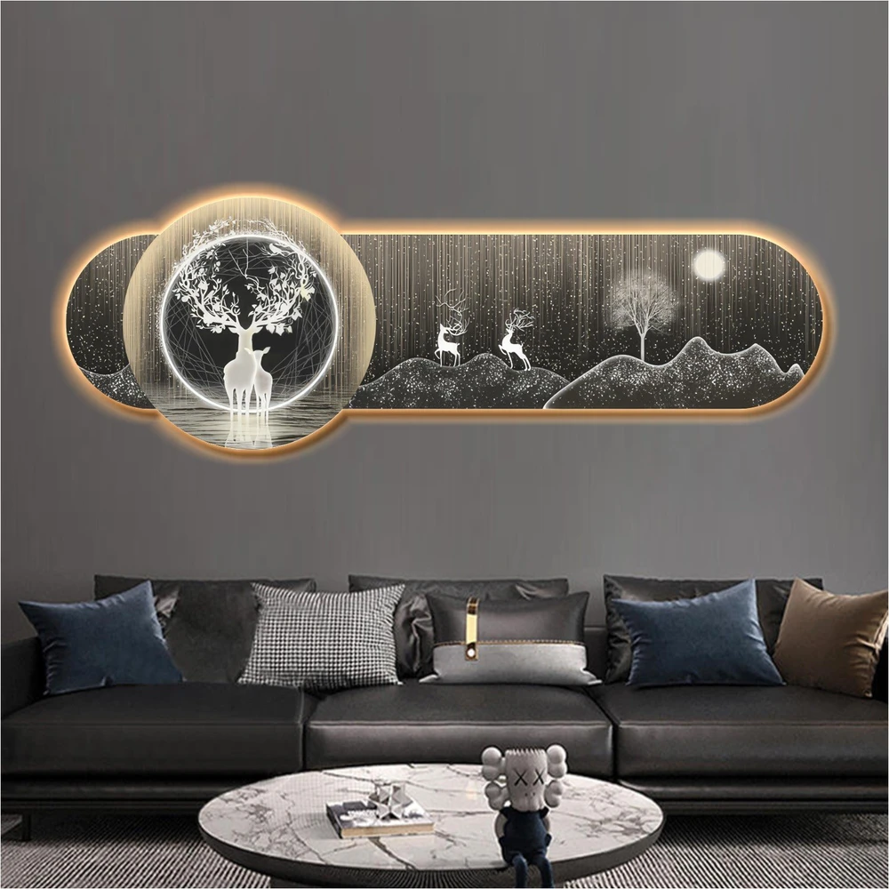 Tranh đèn tráng gương pha lê cao cấp mẫu 301