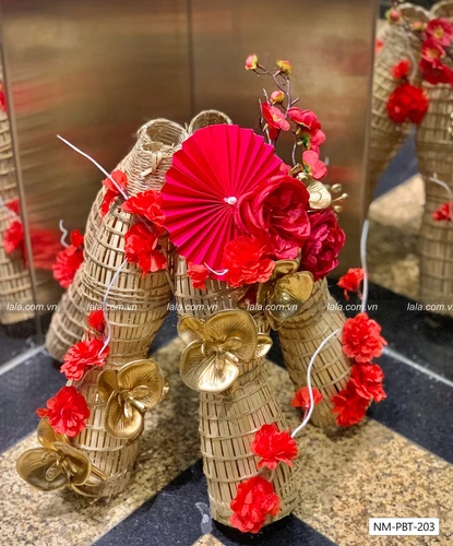 Combo giỏ tre handmade trang trí hoa tết mẫu mới 2024