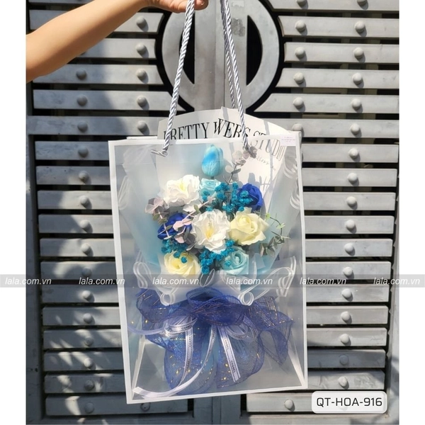 Túi quà tặng bó hoa sáp thơm mix mẫu 916