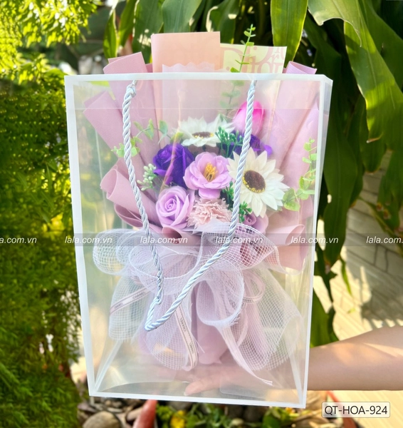 Túi quà tặng bó hoa sáp hướng dương mix mẫu 924