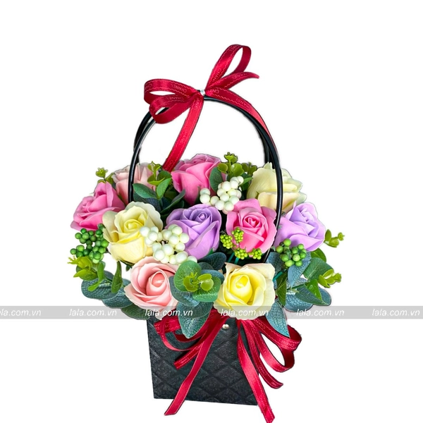 GIỎ HOA SÁP - TÍM NGỌT NGÀO