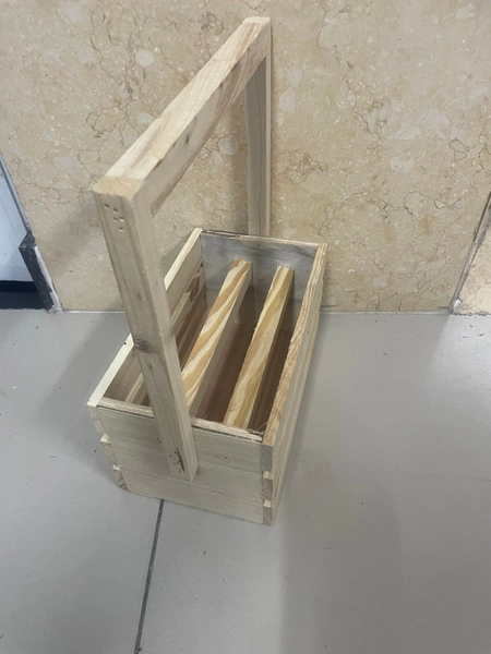 Giỏ gỗ cắm hoa 3 thanh 20x15x15cm