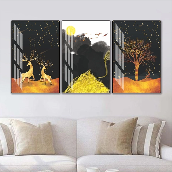Tranh Treo Tường Hươu Nghệ Thuật 3D