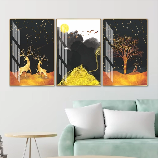 Tranh Treo Tường Hươu Nghệ Thuật 3D