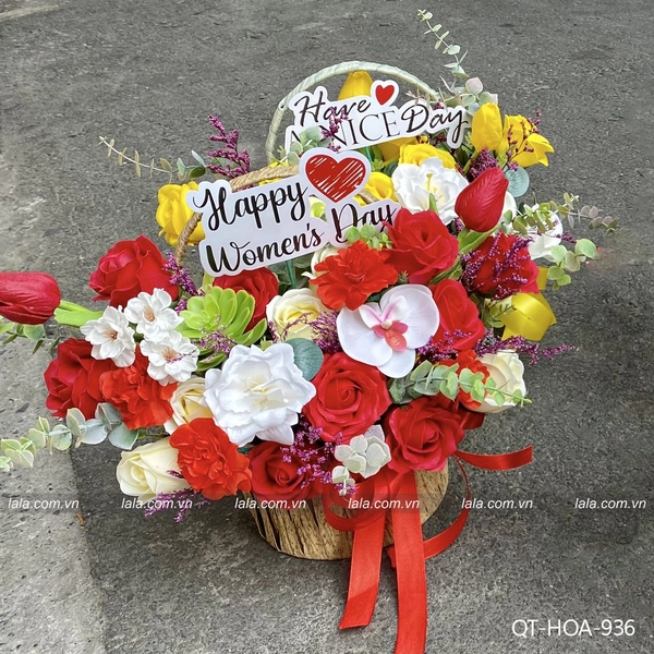 Lẵng hoa sáp thơm để bàn mẫu 936