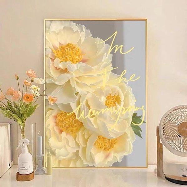 Tranh Treo Tường Hoa Mẫu Đơn Nghệ Thuật nhẹ nhàng