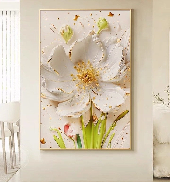 Tranh Treo Tường Hoa Mẫu Đơn Nghệ Thuật nhẹ nhàng