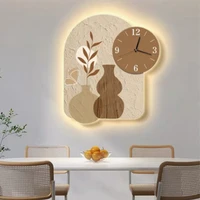 Tranh Đồng Hồ Đèn Led Tráng Gương Pha Lê Bình Hoa Nghệ Thuật