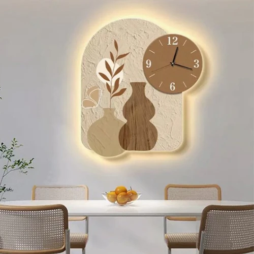 Tranh Đèn Led Tráng Gương Pha Lê Bình Hoa Nghệ Thuật