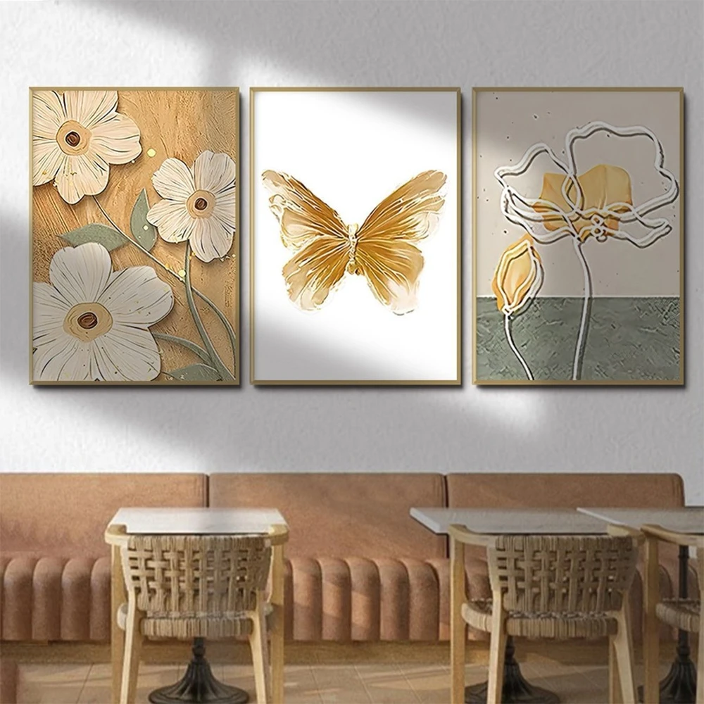 Tranh Treo Tường Hoa và Bướm Nghệ Thuật