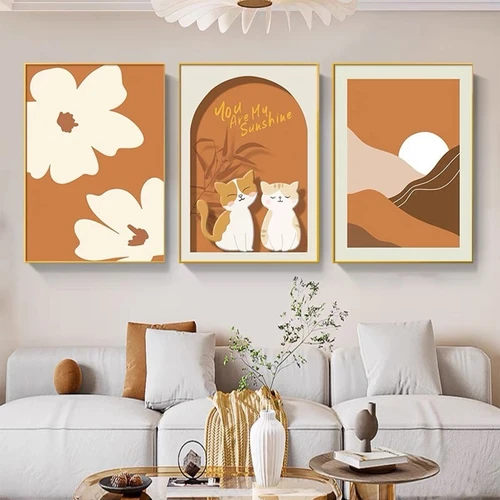 Tranh Treo Tường Hai Chú Mèo Dễ Thương