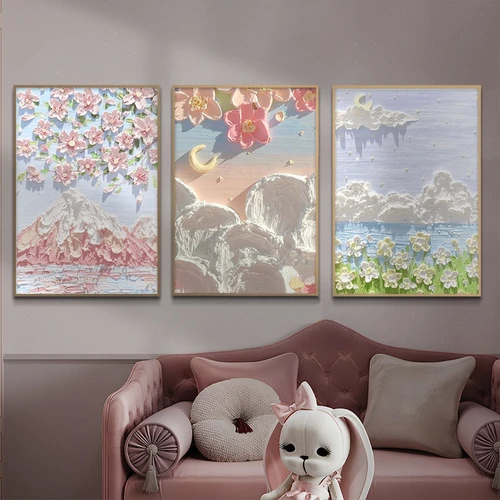 Tranh Treo Tường Hoa Và Mặt Trăng Nghệ Thuật 5